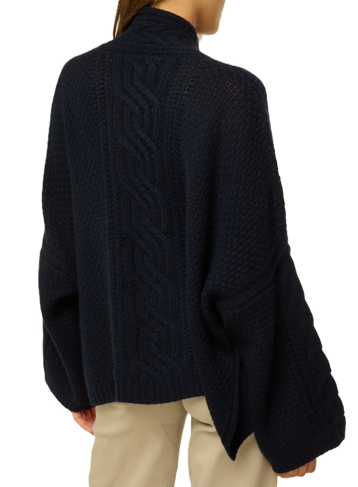 Balldiri 100% Kaschmir Damen Kimono Jacke Zopf 12-fädig