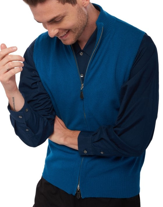 Balldiri 100% Kaschmir Herren Kurzarm Weste mit Stehkragen 2-fädig - Balldiri & Windhound