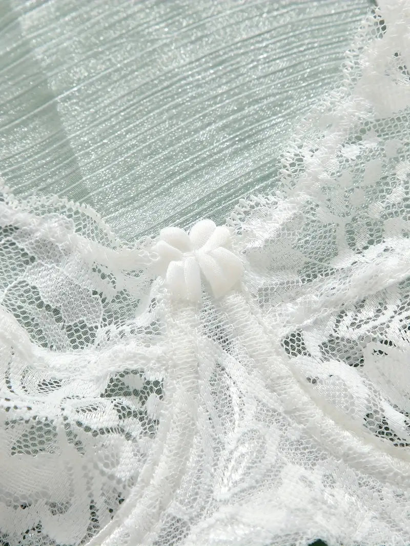 Balldiri Spitzen-BH mit Bügel, Baumwolle, ohne Polsterung, einfarbig weiß - Balldiri & Windhound