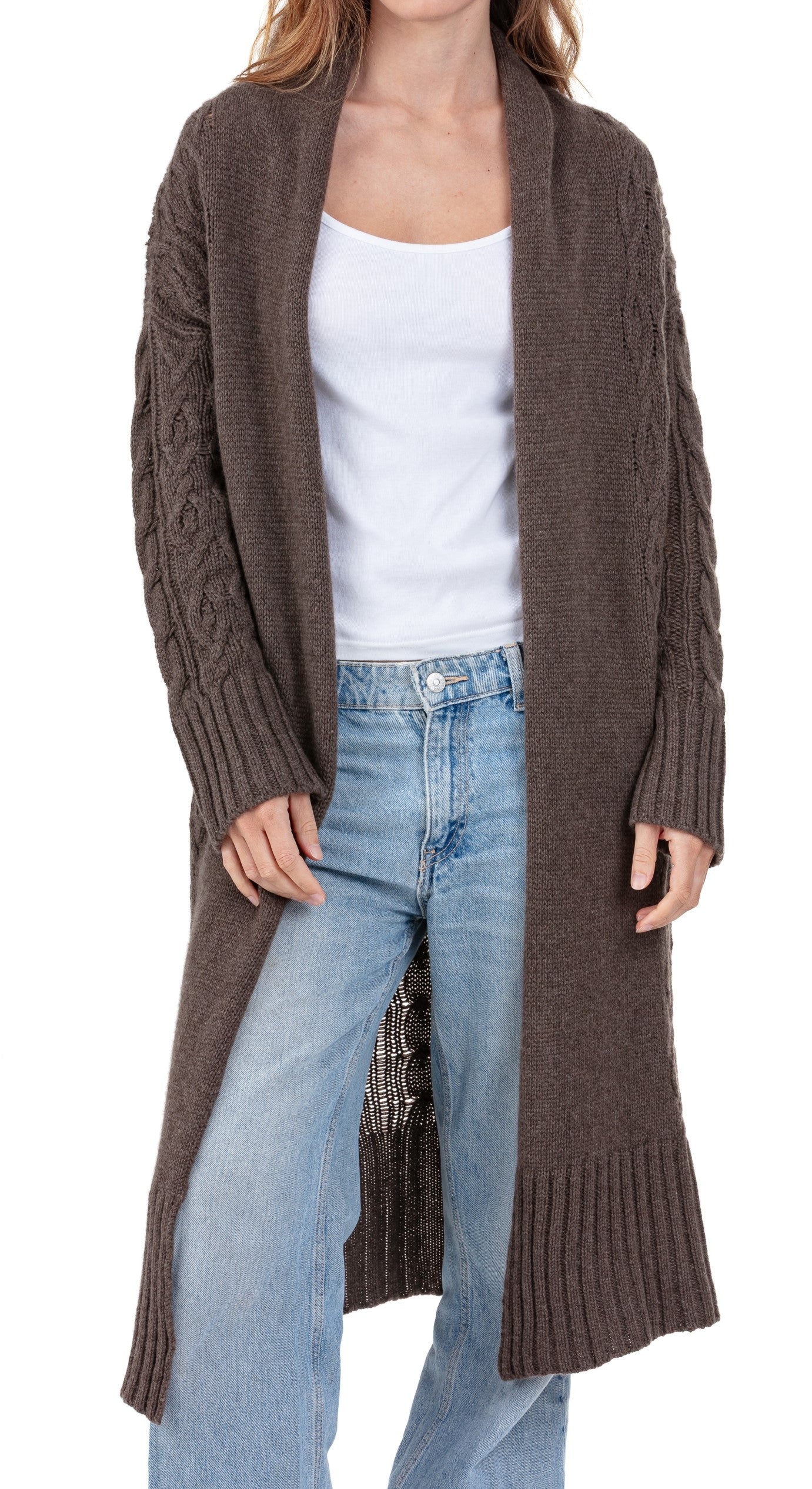 Balldiri 100% Kaschmir Damen Mantel Schalkragen Zopf 8-fädig - Balldiri & Windhound