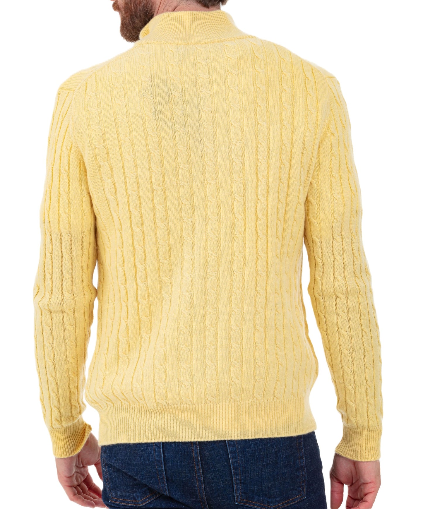 Balldiri 100% Kaschmir Herren Troyer Zopfmuster 4-fädig