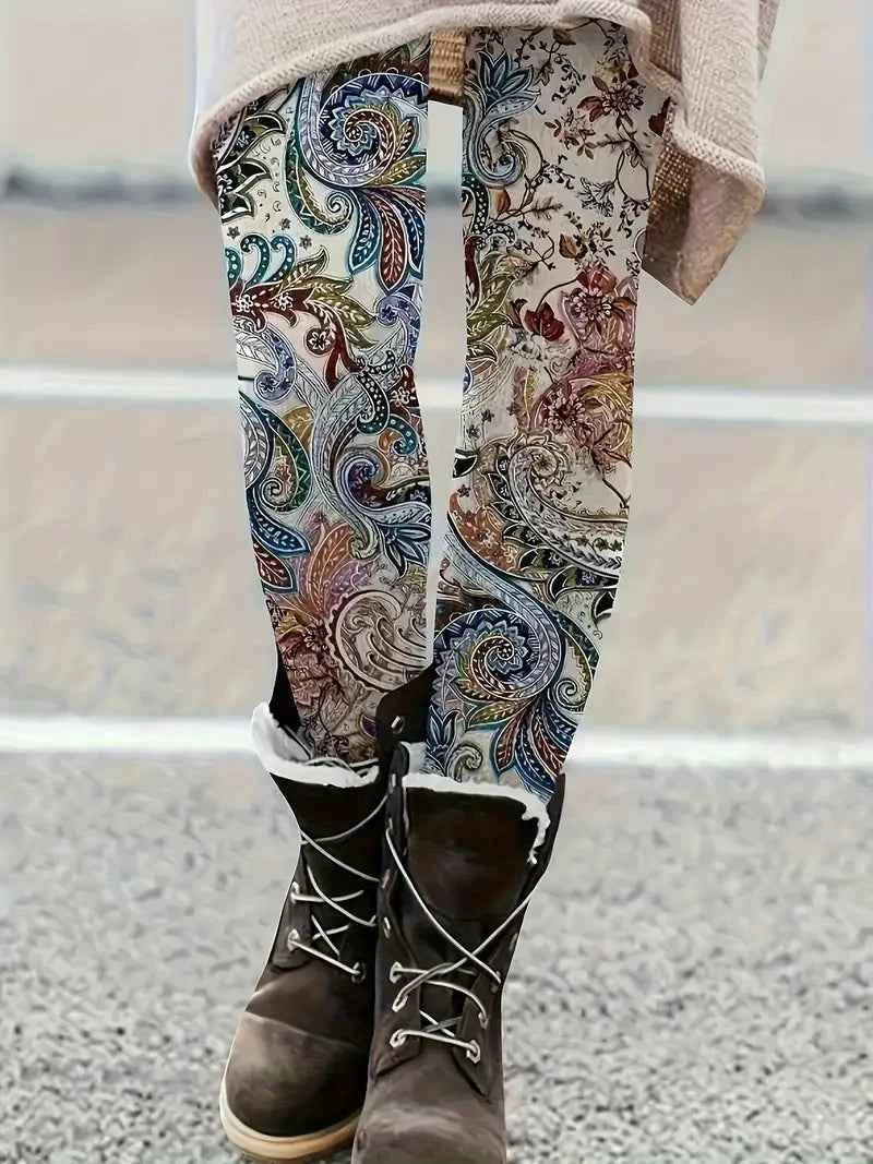 Balldiri Damen Leggins Skinny Fit Hosen Motiv