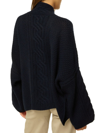 Balldiri 100% Kaschmir Damen Kimono Jacke Zopf 12-fädig