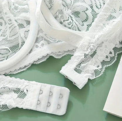 Balldiri Spitzen-BH mit Bügel, Baumwolle, ohne Polsterung, einfarbig weiß - Balldiri & Windhound