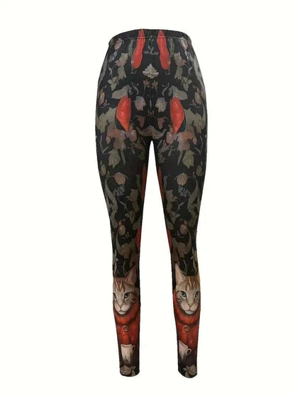 Balldiri Damen Leggins Skinny Fit Hosen Motiv