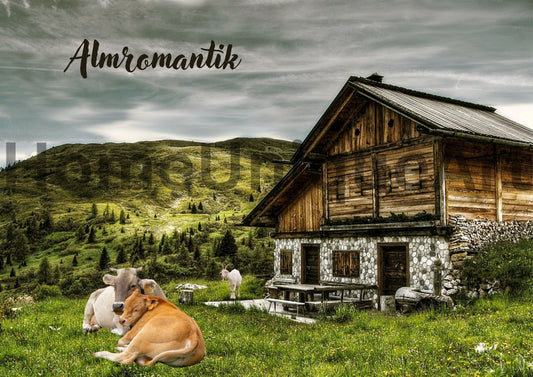 Digitaler Download Bild Foto Almromantik idyllische Landschaft mit Wiesen und Bergen