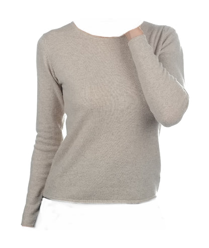 Balldiri Premium Kaschmir Damen Langarm Pullover Rundhalsausschnitt 2-fädig