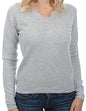 Balldiri Premium Kaschmir Damen Langarm Pullover V-Ausschnitt 2-fädig Teil2/2