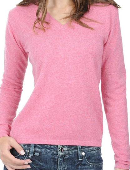 Balldiri Premium Kaschmir Damen Langarm Pullover V-Ausschnitt 2-fädig Teil1/2