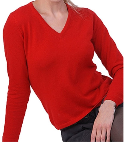 Balldiri Premium Kaschmir Damen Langarm Pullover V-Ausschnitt 2-fädig Teil1/2