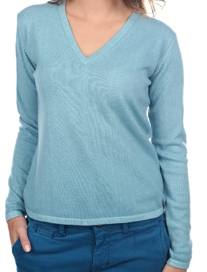 Balldiri Premium Kaschmir Damen Langarm Pullover V-Ausschnitt 2-fädig Teil2/2