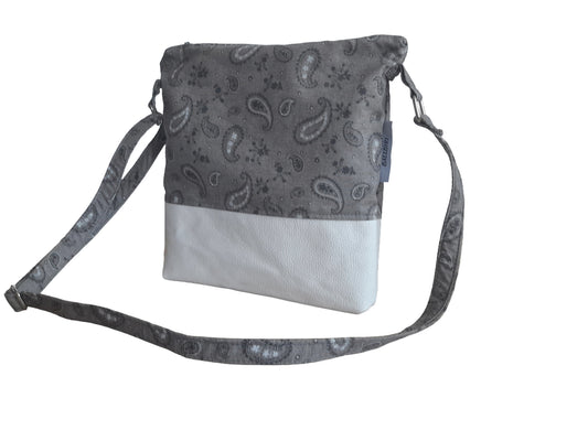 Balldiri Umhängetasche mit Leder, Crossbody Bag, Paisley