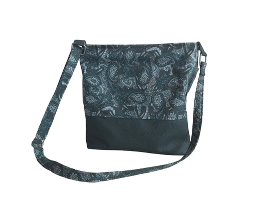 Balldiri Umhängetasche mit Leder, Crossbody Bag, Paisley