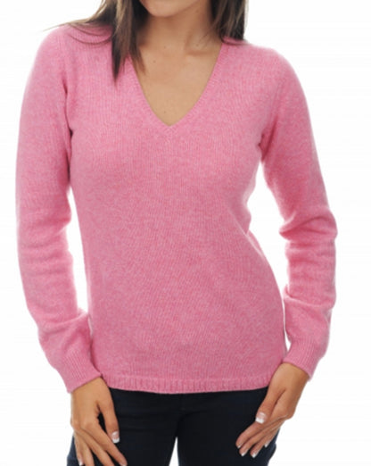 Balldiri Premium Kaschmir Damen langarm Pullover V-Ausschnitt 4-fädig