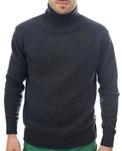 Balldiri 100% Kaschmir Pullover Herren Rollkragen anthrazit 10-fädig L - Balldiri & Windhound