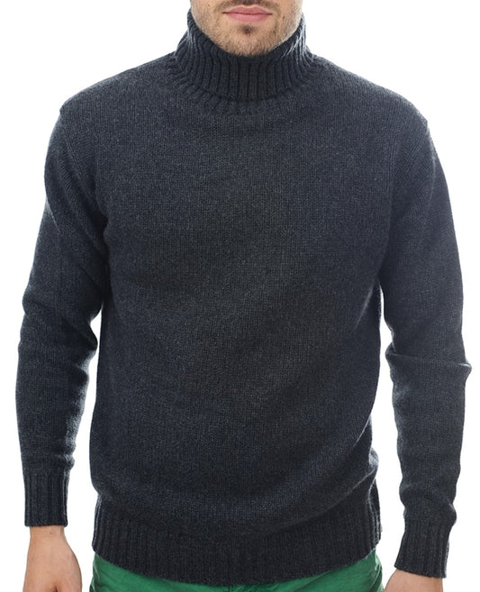 Balldiri 100% Kaschmir Pullover Herren Rollkragen anthrazit 10-fädig L - Balldiri & Windhound