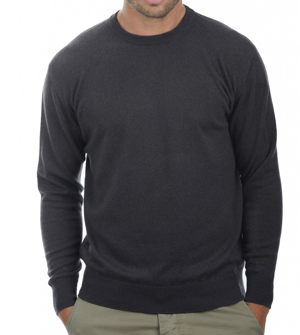 Balldiri 100% Kaschmir Herren Pullover Rundhals 2-fädig