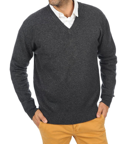 Balldiri 100% Kaschmir Herren V-Pullover 4-fädig