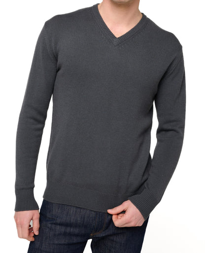Balldiri 100% Kaschmir Herren V-Pullover 4-fädig
