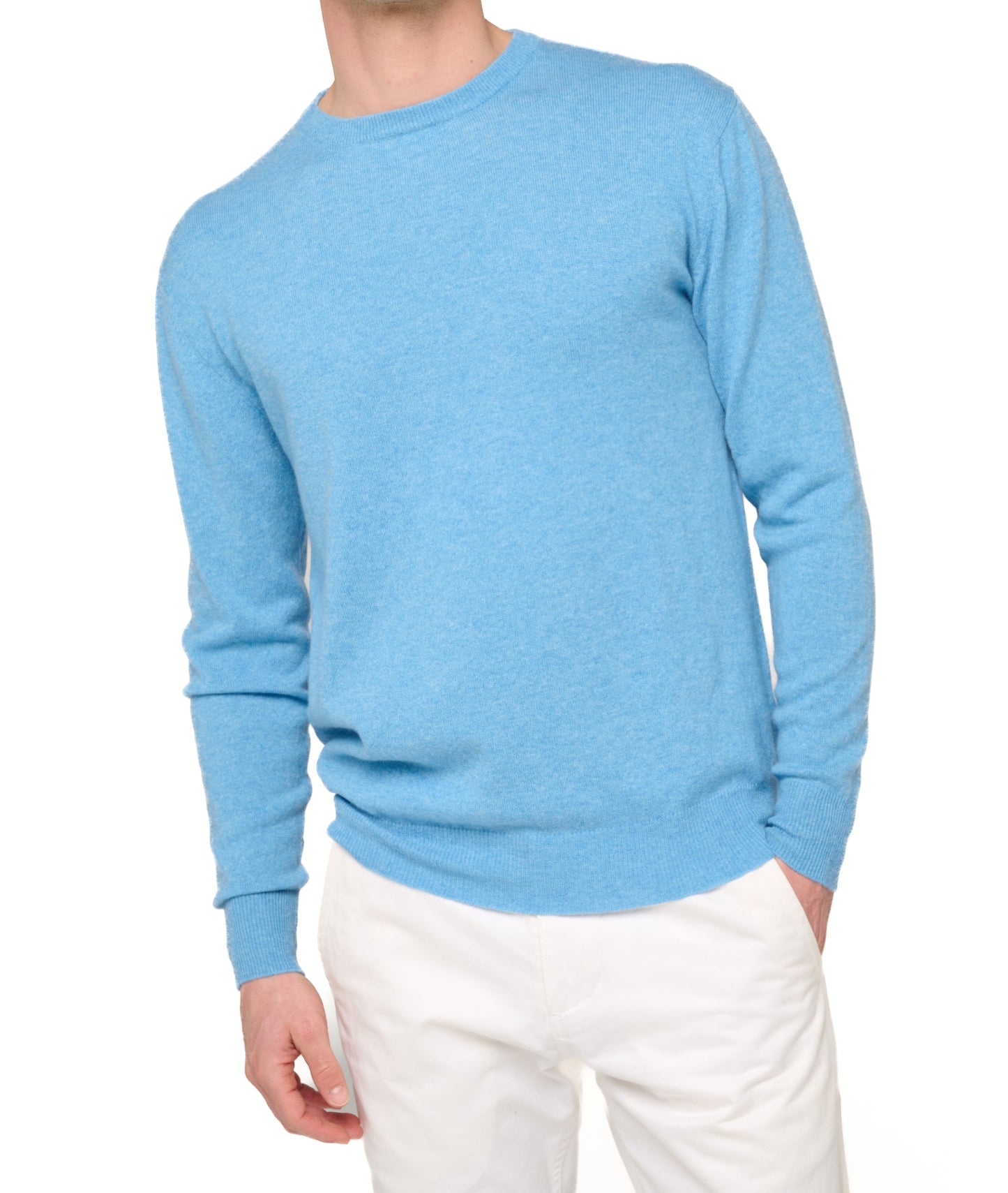 Balldiri 100% Kaschmir Herren Pullover Rundhals 2-fädig