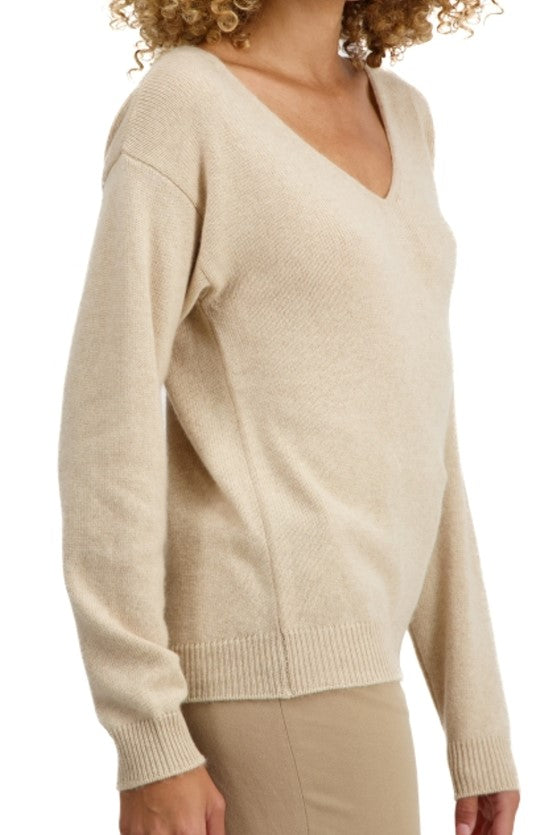 Balldiri Premium Kaschmir Damen Pullover V-Ausschnitt 4-fädig