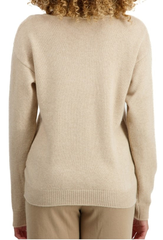 Balldiri Premium Kaschmir Damen Pullover V-Ausschnitt 4-fädig