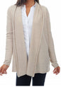 Balldiri 100% Kaschmir Jacke Strickjacke Longstrickjacke Damen 2-fädig beige S - Balldiri & Windhound