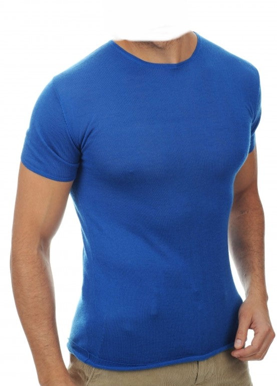 Balldiri Premium Kaschmir Herren kurzarm T-Shirt rundhals 2-fädig