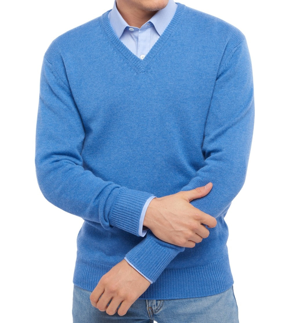 Balldiri 100% Kaschmir Herren V-Pullover 4-fädig