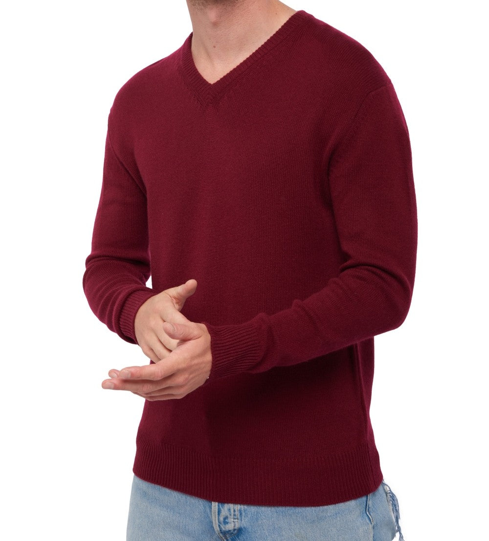 Balldiri 100% Kaschmir Herren V-Pullover 4-fädig