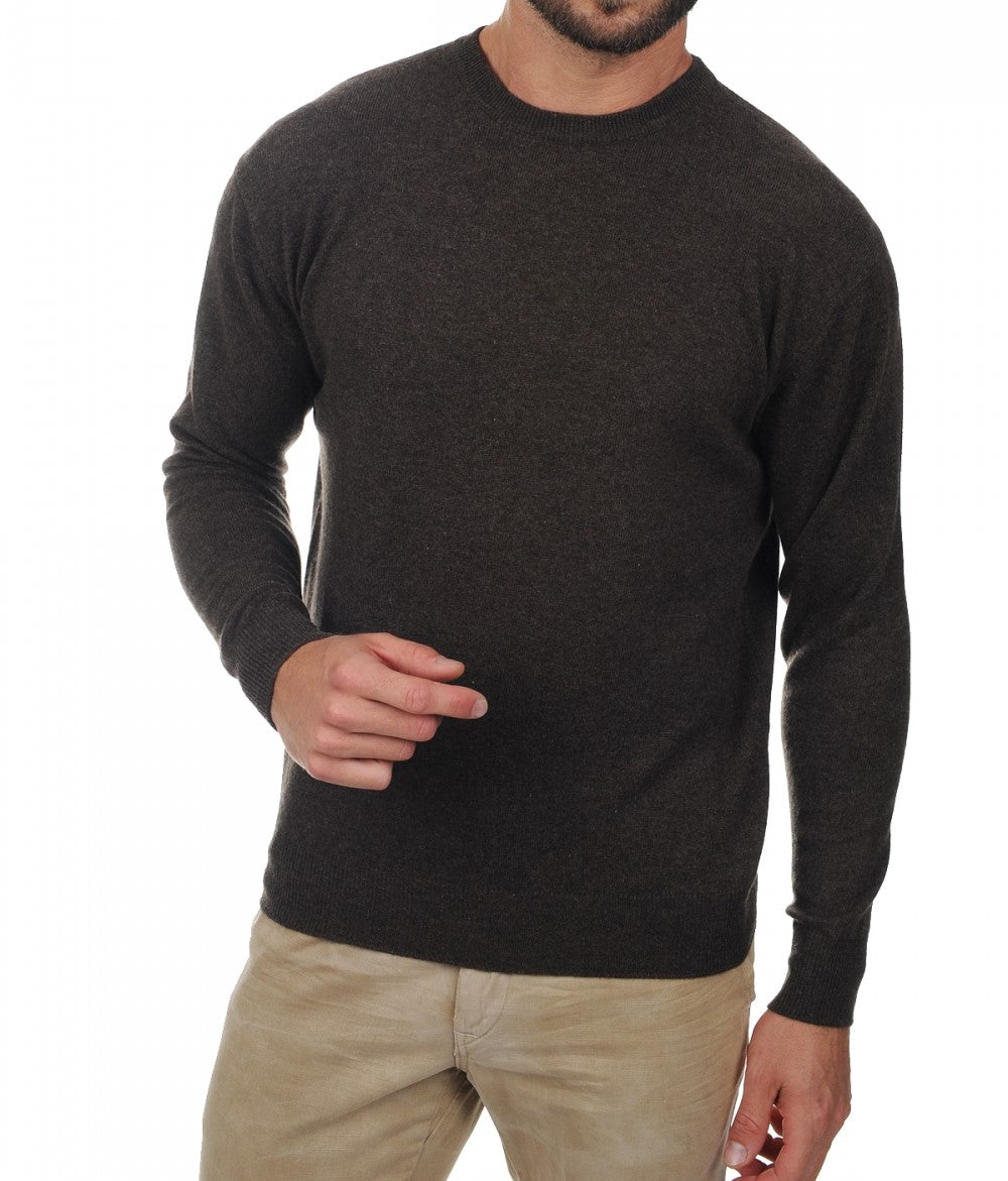 Balldiri 100% Kaschmir Herren Pullover Rundhals 2-fädig