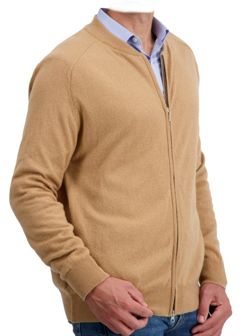 Balldiri Premium Kaschmir Herren langarm Strickjacke rundhals 2-fädig