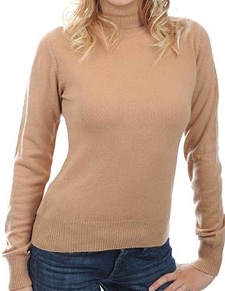 Balldiri Premium Kaschmir Damen Langarm Pullover Rollkragen mit Bündchen 2-fädig