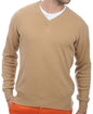 Balldiri 100% Kaschmir Herren Pullover V-Ausschnitt 4-fädig camel 3XL
