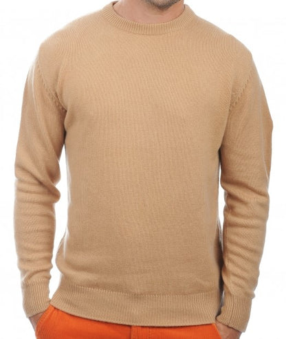 Balldiri 100% Kaschmir Herren Pullover Rundhals 2-fädig