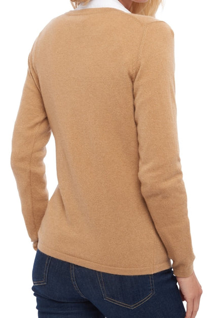 Balldiri 100% Kaschmir Damen V-Pullover 2-fädig