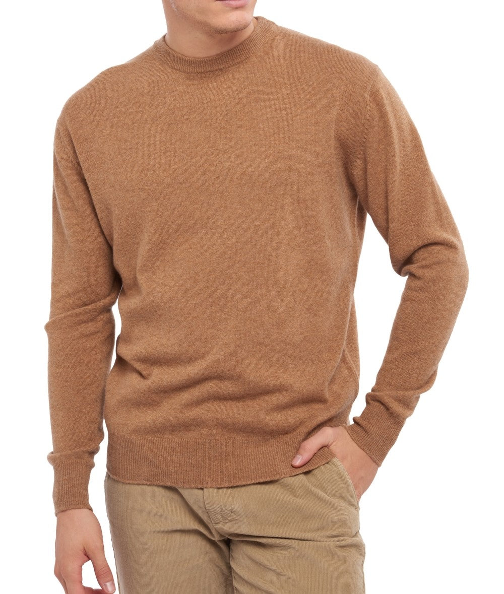 Balldiri 100% Kaschmir Herren Pullover Rundhals 2-fädig