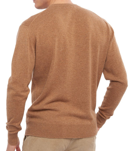 Balldiri 100% Kaschmir Herren Pullover Rundhals 2-fädig