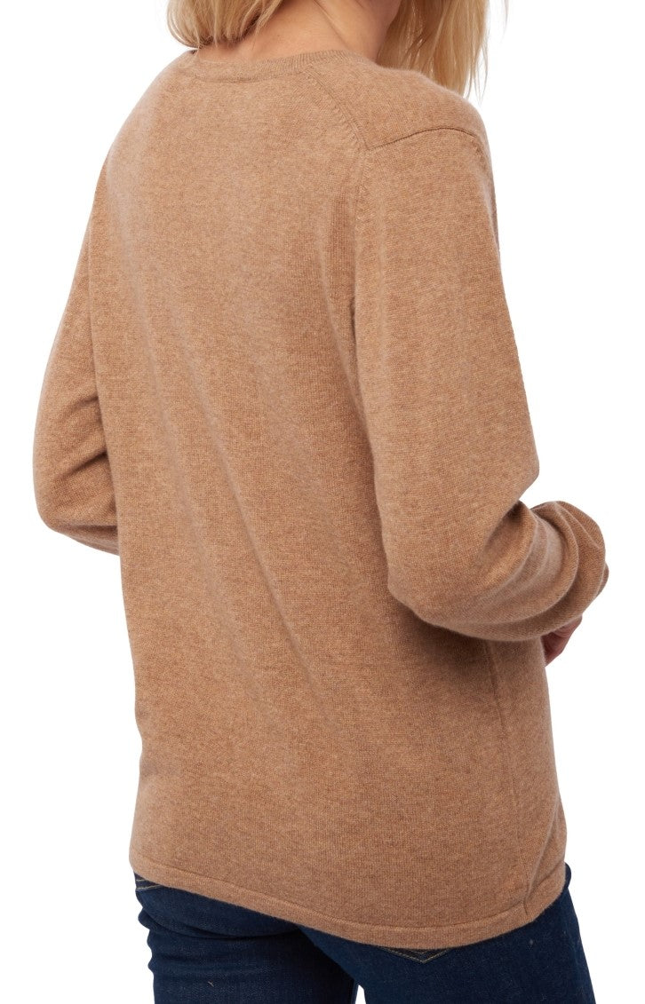 Balldiri 100% Kaschmir Damen V-Pullover 2-fädig