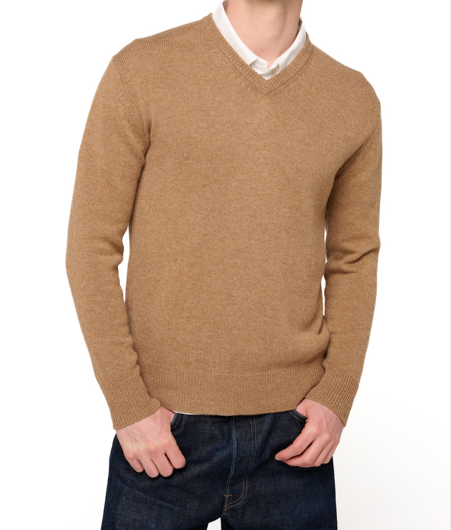 Balldiri 100% Kaschmir Herren V-Pullover 4-fädig