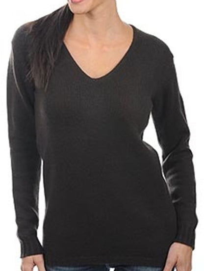 Balldiri Premium Kaschmir Damen Langarm Pullover V-Ausschnitt 6-fädig