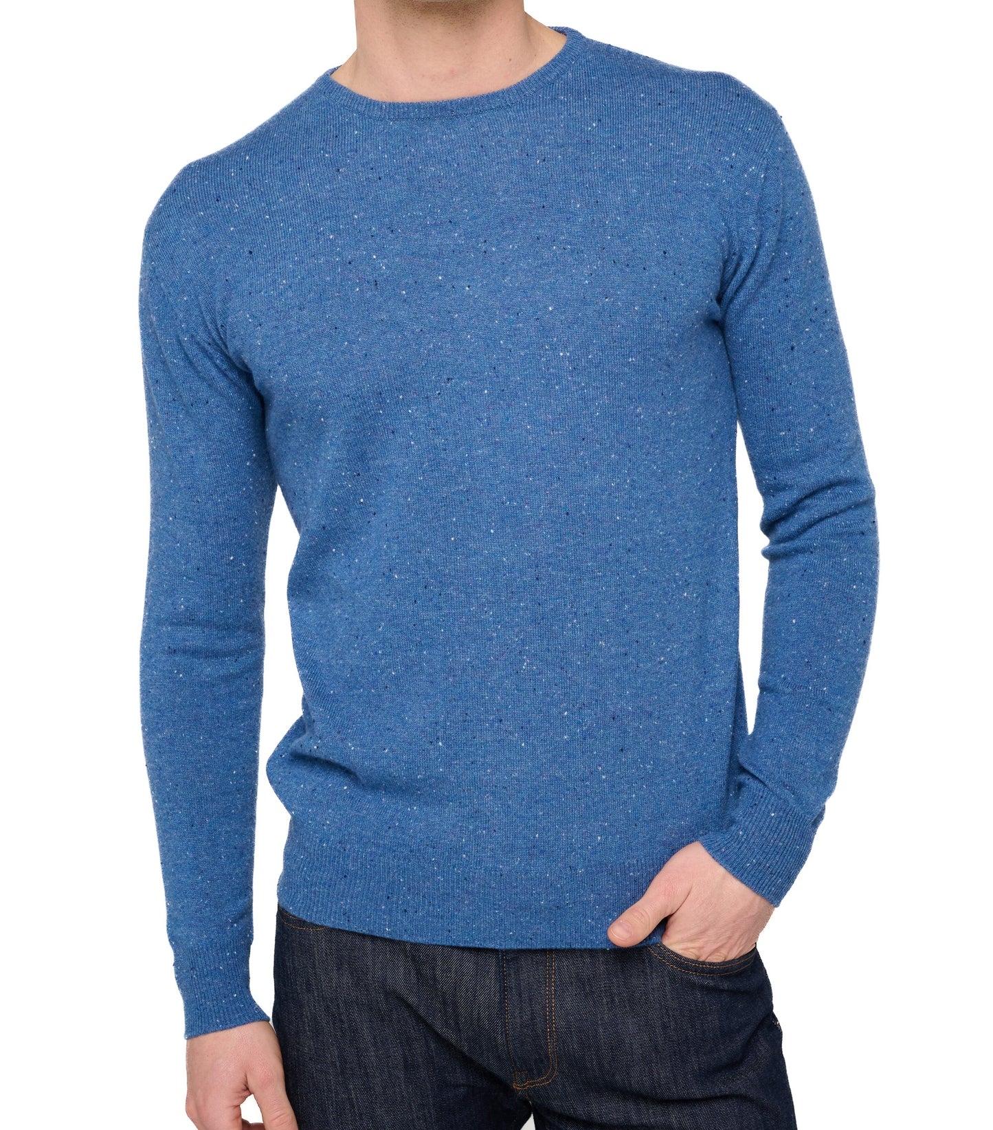 Balldiri 100% Kaschmir Herren Pullover Rundhals 2-fädig