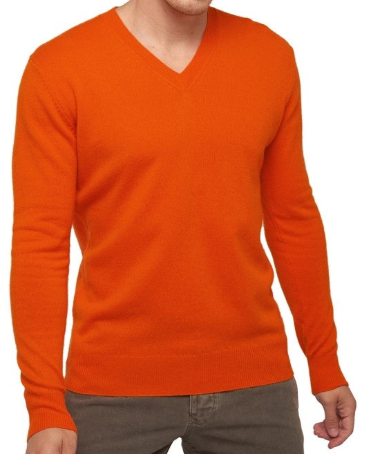 Balldiri Premium Kaschmir Herren Langarm Pullover mit V-Ausschnitt 2-fädig