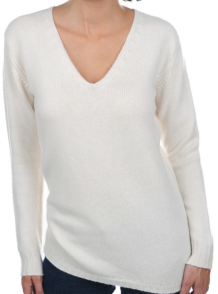 Balldiri Premium Kaschmir Damen Langarm Pullover V-Ausschnitt 6-fädig