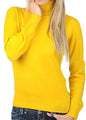 Balldiri 100% Kaschmir Pullover Damen Rollkragen mit Bündchen 2-fädig gelb 2XL - Balldiri & Windhound