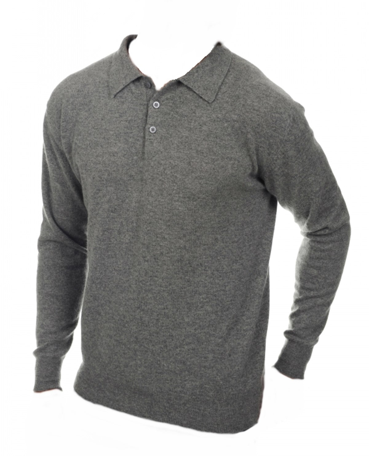 Balldiri 100% Kaschmir Herren Langarm Polo mit Kragen 2-fädig - Balldiri & Windhound