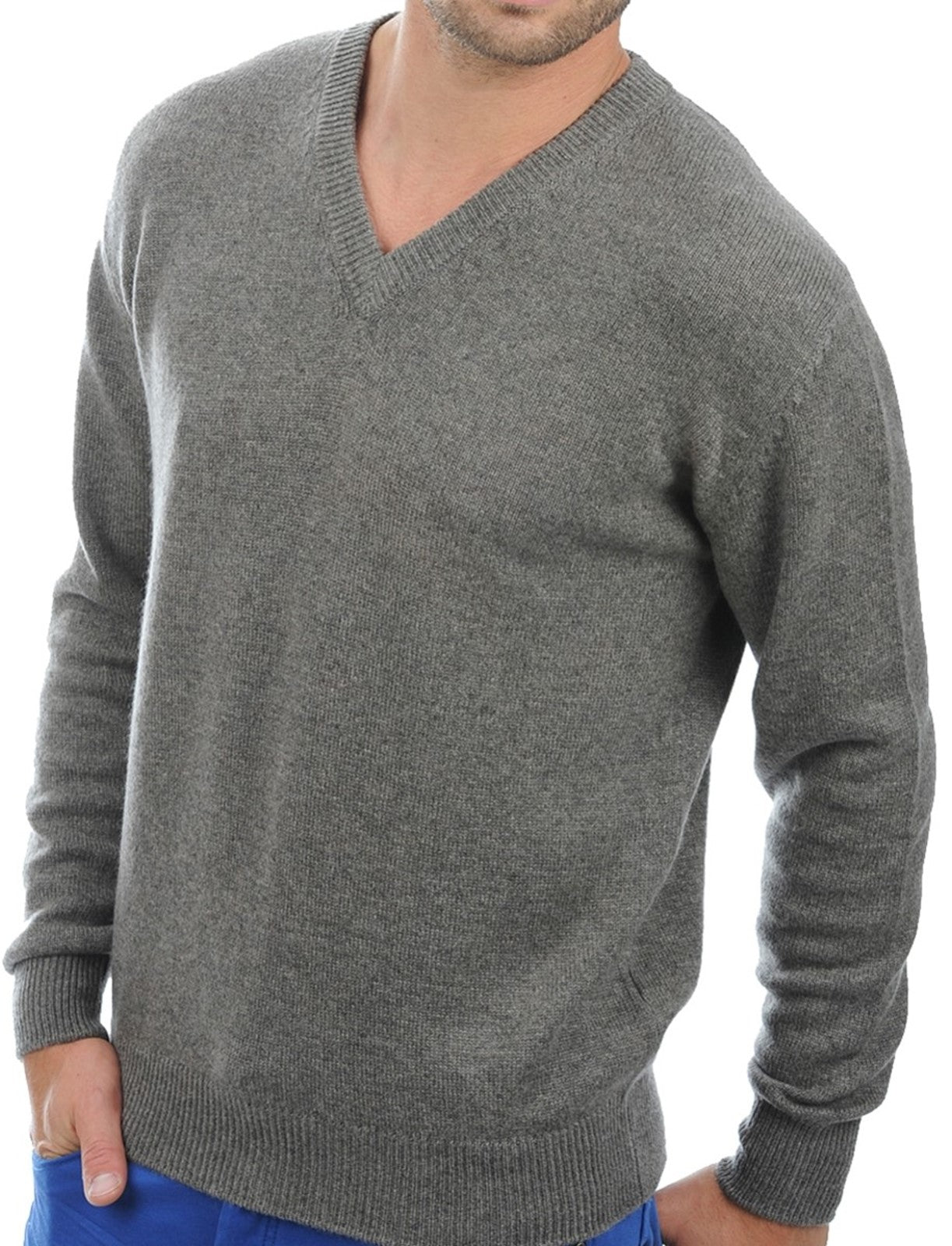 Balldiri Premium Kaschmir Herren Langarm Pullover V-Ausschnitt 4-fädig Teil 1/2