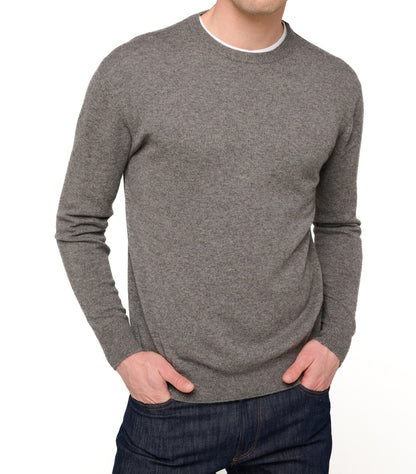 Balldiri 100% Kaschmir Herren Pullover Rundhals 2-fädig