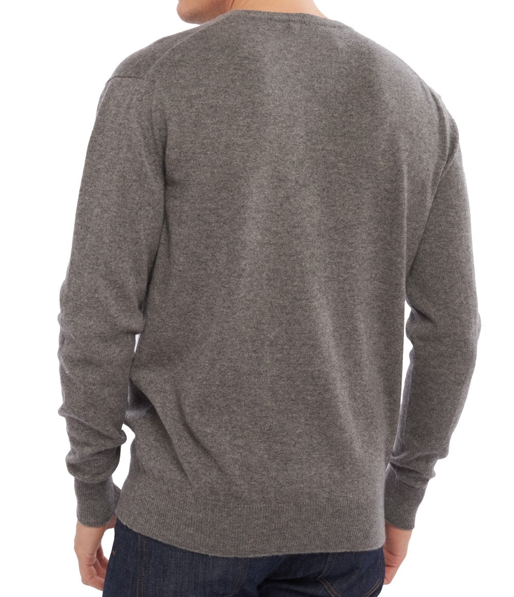 Balldiri 100% Kaschmir Herren Pullover Rundhals 2-fädig