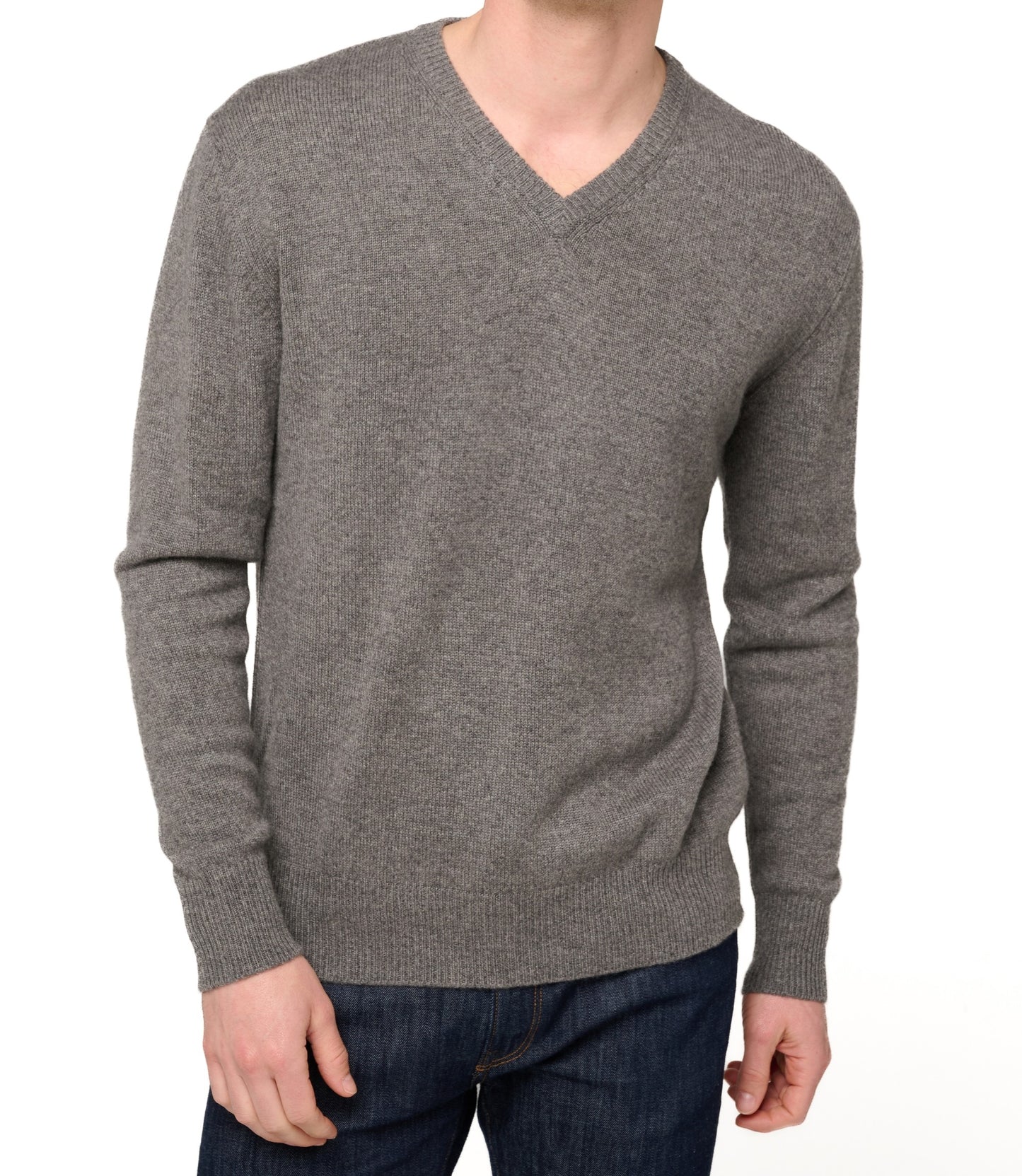 Balldiri 100% Kaschmir Herren V-Pullover 4-fädig